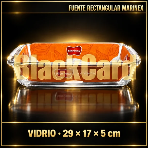 FUENTE RECTANGULAR CHICA DE VIDRIO MARINEX 29X17X5CM