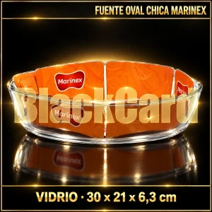 FUENTE OVAL CHICA DE VIDRIO MARINEX 30X21X6.3CM