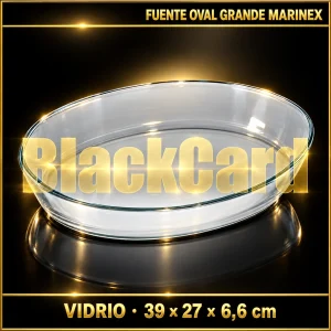 FUENTE OVAL GRANDE DE VIDRIO MARINEX 39X27X6.6CM