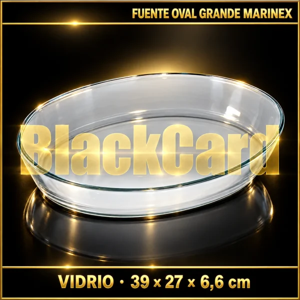 FUENTE OVAL GRANDE DE VIDRIO MARINEX 39X27X6.6CM