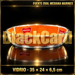 FUENTE MARINEX OVAL MEDIANA DE VIDRIO 35X24X6.5CM