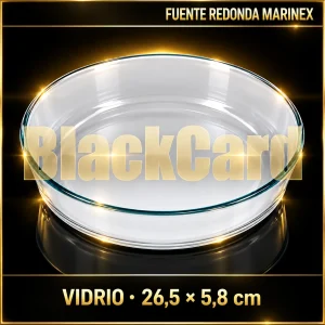 FUENTE REDONDA DE VIDRIO MARINEX 26.5X5.8CM