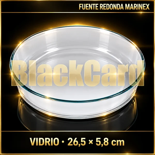 FUENTE REDONDA DE VIDRIO MARINEX 26.5X5.8CM