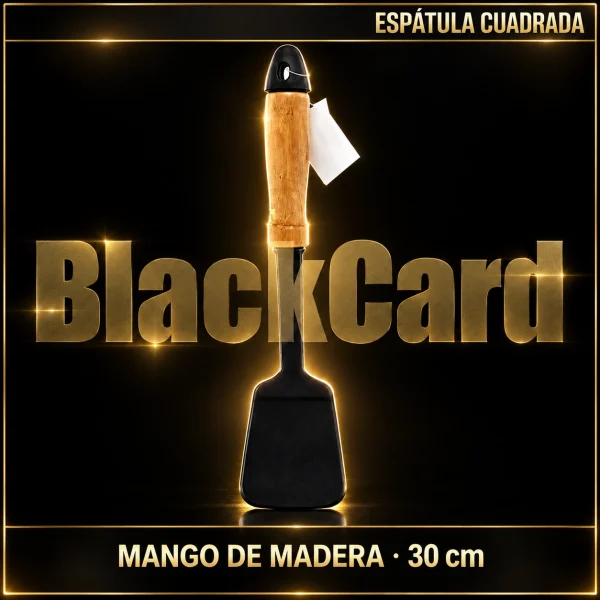 ESPATULA DE TEFLON CUADRADA C/MANGO DE MADERA 30CM (42203)
