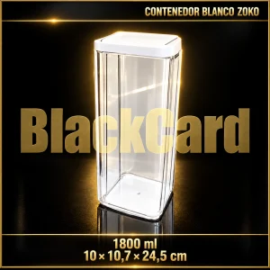 CONTENEDOR PLASTICO CLIPER ANCHO BLANCO 1800ML ZOKO (10x10,7x24,5)