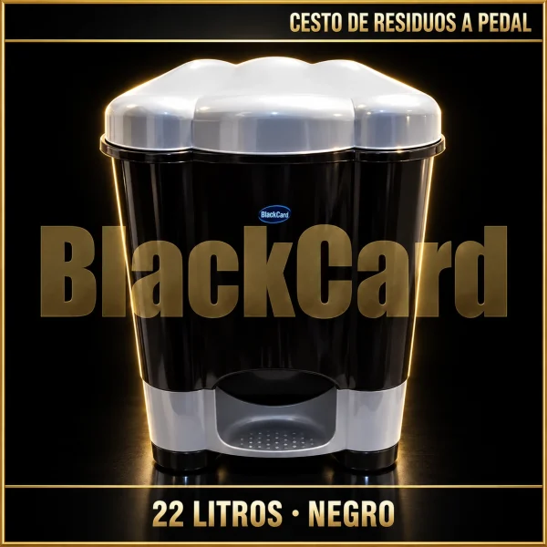 CESTO DE RESIDUOS A PEDAL 22 LTS NEGRO