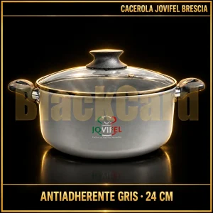 CACEROLA ANTIADHERENTE GRIS 24CM 'LINEA BRESCIA' JOVIFEL
