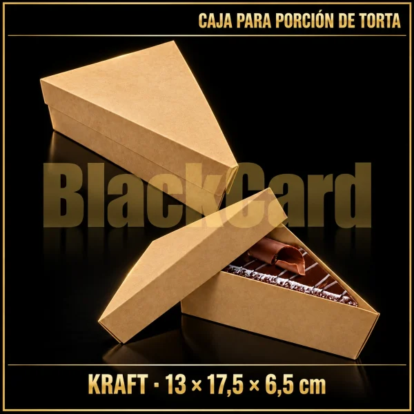 CAJA PARA PORCION DE TORTA KRAFT (13 A x 17,5 L x 6,5 ALT)