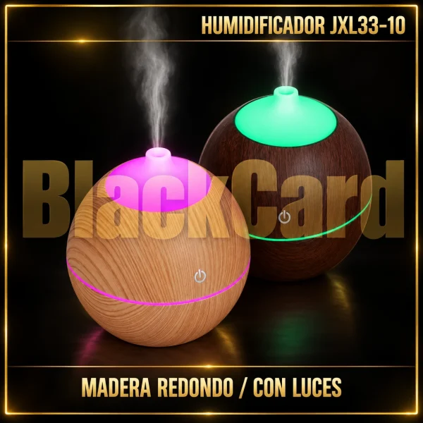 HUMIFICADOR MADERA REDONDO CON LUCES (JXL33-10) - Imagen 2