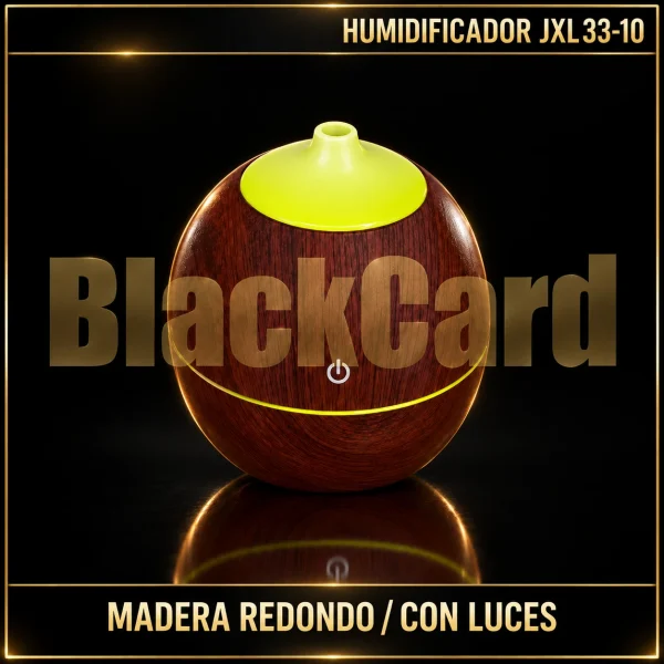 HUMIFICADOR MADERA REDONDO CON LUCES (JXL33-10)