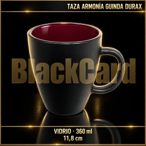TAZA ARMONIA GUINDA DE VIDRIO 360ML 11.8CM DURAX