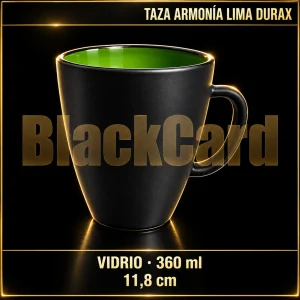 TAZA ARMONIA LIMA DE VIDRIO 360ML 11.8CM DURAX
