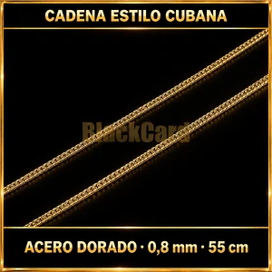 Cadena estilo cubana (0.8mm - 55cm) (Acero Dorado)