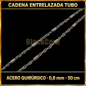 Cadena entrelazada tubo (0.8mm-50cm) (A.Q.)