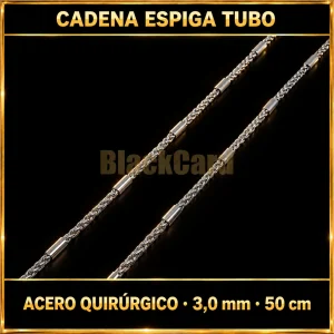 Cadena espiga tubo (3.0mm - 50cm) (A.Q.)
