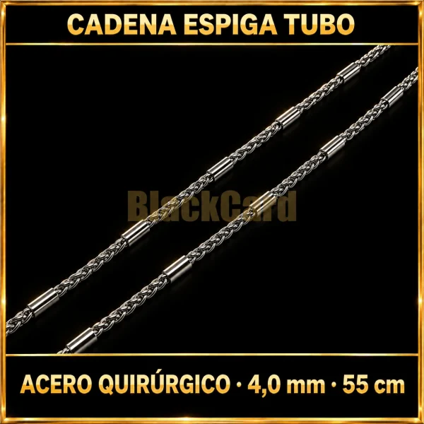 Cadena espiga tubo (4.0mm-55cm) (A.Q.)