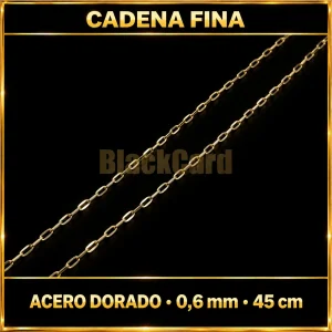 Cadena fina (0.6mm - 45cm) (Acero Dorado)