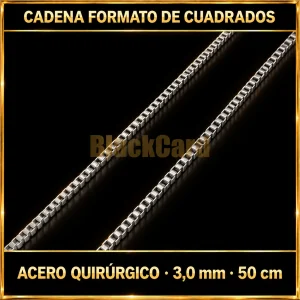 CADENA FORMATO DE CUADRADOS (3.0mm - 50cm) (A.Q)