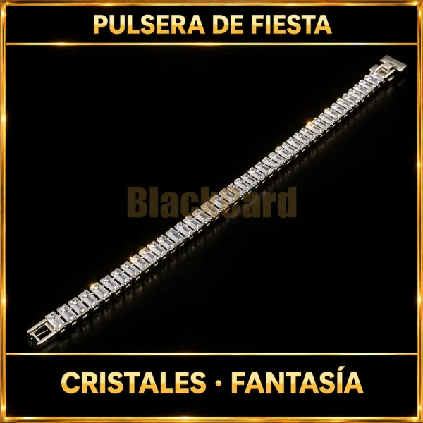 PULSERA BLANCA DE FIESTA CON CRISTALES (FANTASÍA)