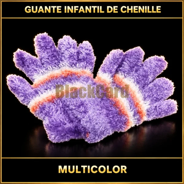 GUANTE INFANTIL DE CHENILLE MULTICOLOR