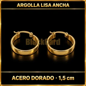 ARGOLLA LISA ANCHA (1,5CM) (ACERO DORADO)