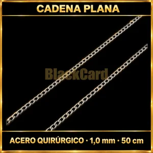 Cadena plana (1.0mm - 50cm) (A.Q)