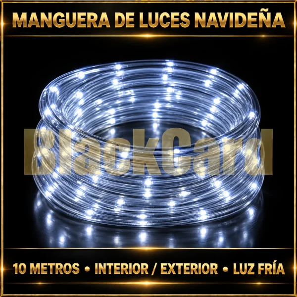 MANGUERA DE LUCES NAVIDEÑA DE 10 MTS INTERIOR EXTERIOR LUZ FRIA