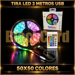 TIRA LED 3 METROS USB 50X50 COLORES