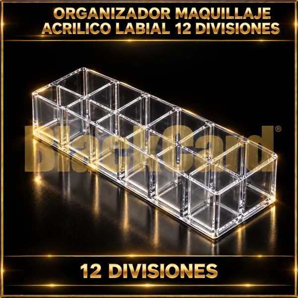 ORGANIZADOR MAQUILLAJE ACRILICO LABIAL 12 DIVISIONES
