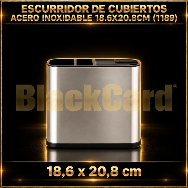 ESCURRIDOR DE CUBIERTOS ACERO INOXIDABLE 18.6X20.8CM (1189)