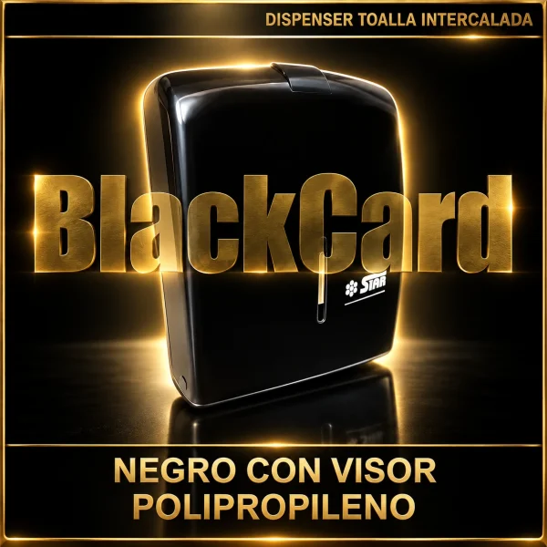 DISPENSER TOALLA INTERCALADA NEGRO CON VISOR