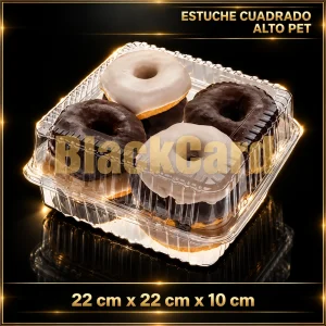 ESTUCHE CUADRADO ALTO PET (22 x 22 x 10)