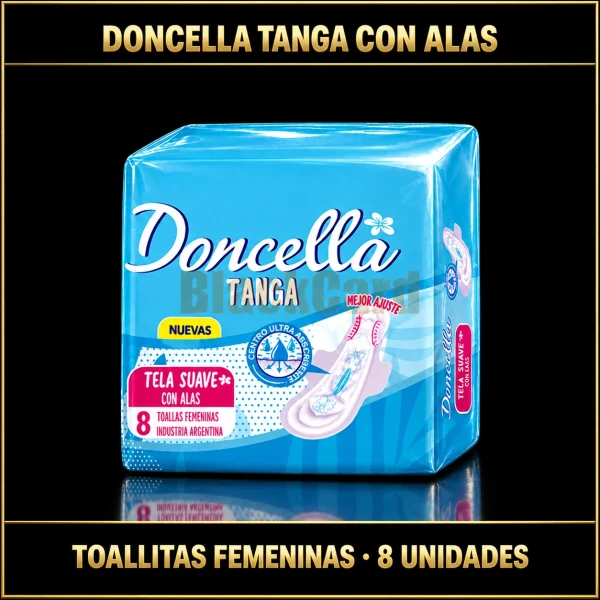TOALLITA FEMENINA TANGA C/ALAS x 8 DONCELLA