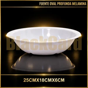 FUENTE OVAL PROFUNDA BLANCA MELAMINA 25CMX18CMX6CM