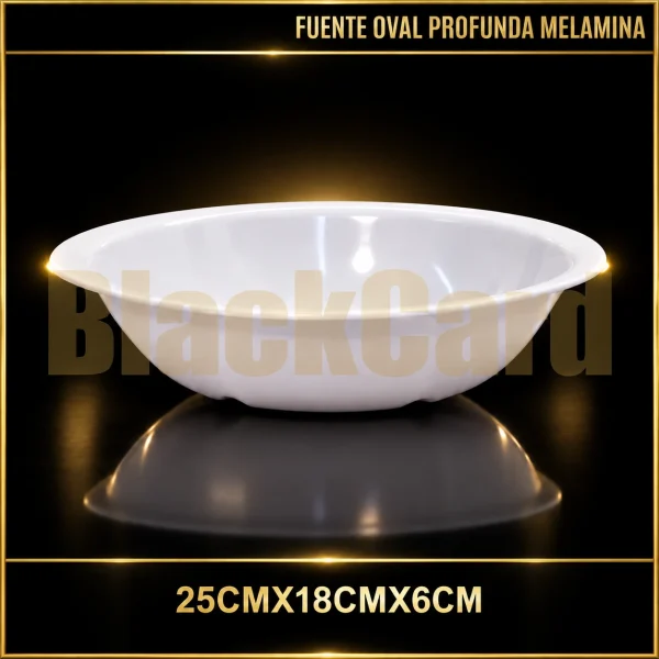FUENTE OVAL PROFUNDA BLANCA MELAMINA 25CMX18CMX6CM