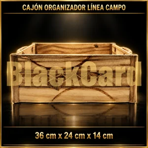 CAJON ORGANIZADOR DE MADERA LINEA CAMPO 36X24X14CM