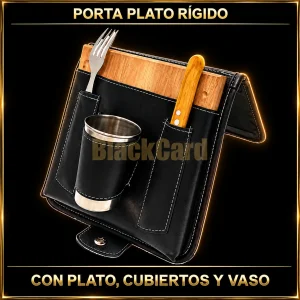 PORTA PLATO RIGIDO CON PLATO C/CUBIERTOS Y VASO