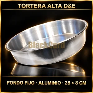 TORTERA ALTA FONDO FIJO DE ALUMINIO D&E 28X8CM