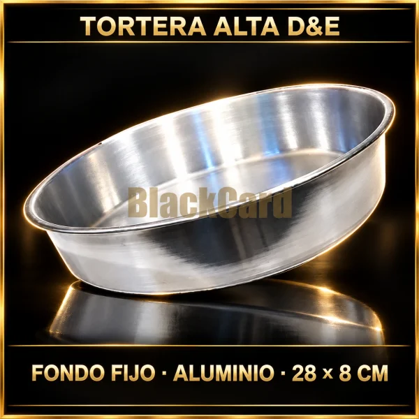 TORTERA ALTA FONDO FIJO DE ALUMINIO D&E 28X8CM