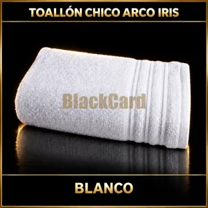 TOALLON CHICO C/ DETALLES ARCO IRIS BLANCO