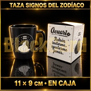 JARRO MUG VIDRIO SIGNOS DEL ZODIACO CHOCOLATE 11X9CM EN CAJA