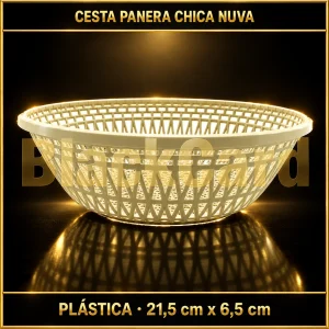 CESTA PANERA CHICA PROFUNDA PLASTICA 21.5X6.5CM NUVA