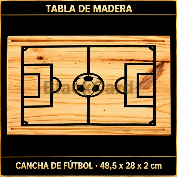TABLA DE MADERA CANCHA DE FUTBOL 48.5X28X2CM
