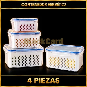 CONTENEDOR HERMETICO 4 PIEZAS