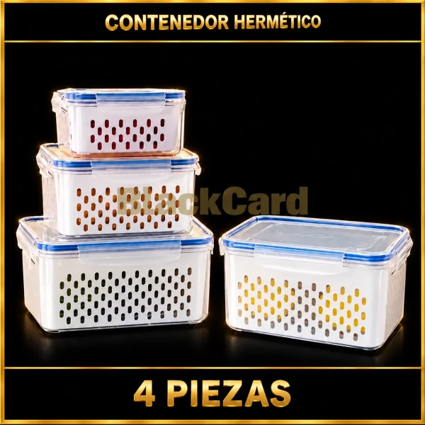 CONTENEDOR HERMETICO 4 PIEZAS