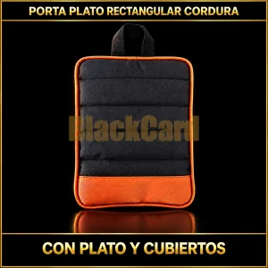 PORTA PLATO RECT CORDURA CON PLATO Y CUBIERTOS