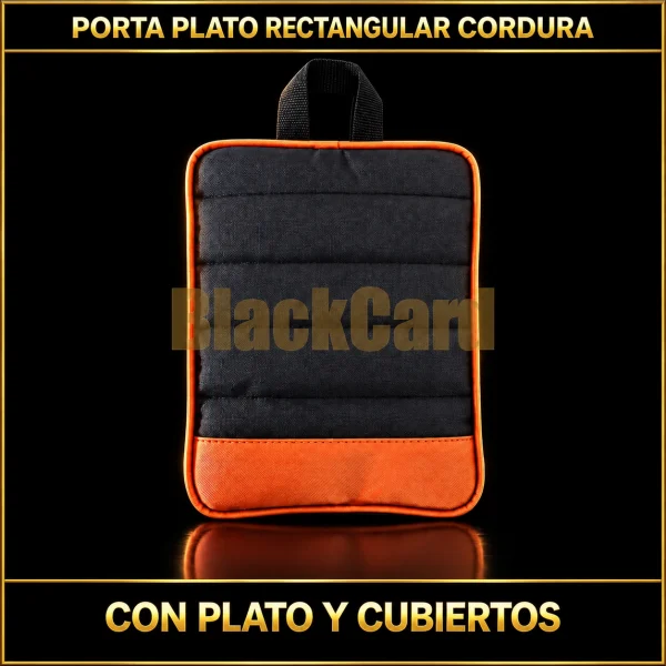 PORTA PLATO RECT CORDURA CON PLATO Y CUBIERTOS
