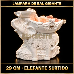LAMPARA DE SAL GIGANTE 29CM ELEFANTE SURTIDO