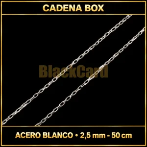 CADENA BOX (2.5mm - 50cm) (ACERO BLANCO)