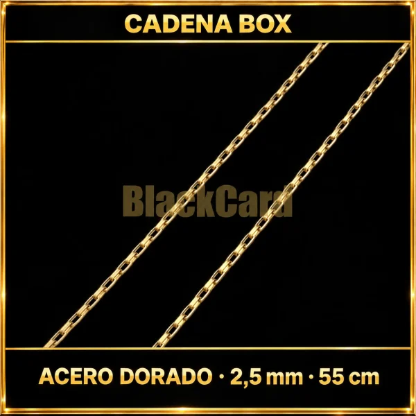 CADENA BOX (2.5mm - 55cm) (ACERO DORADO)